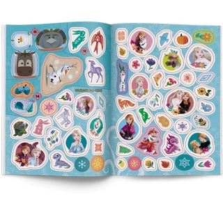100 brokatowych naklejek książka zadaniami Kraina Lodu