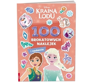 100 brokatowych naklejek książka zadaniami Kraina Lodu