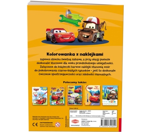 AUTA ZYGZAK MCQUEEN Złomek kolorowanka z naklejkami
