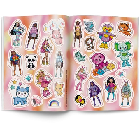 BARBIE Cuties przebrania i kostiumy zwierząt kolorowanka z naklejkami