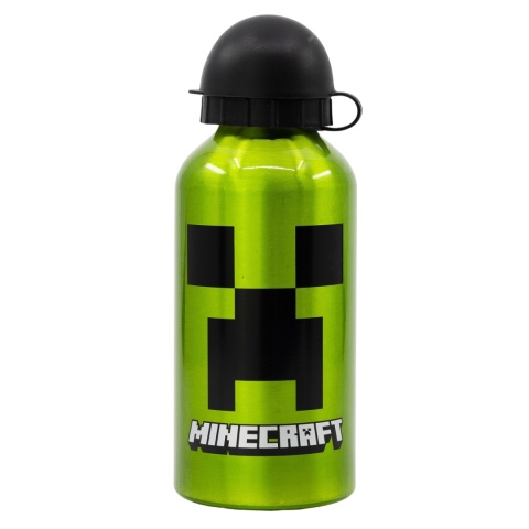 Bidon aluminiowy z ustnikiem na wodę MINECRAFT CREEPER 400ML Bidon aluminiowy z ustnikiem na wodę MINECRAFT CREEPER 400ML