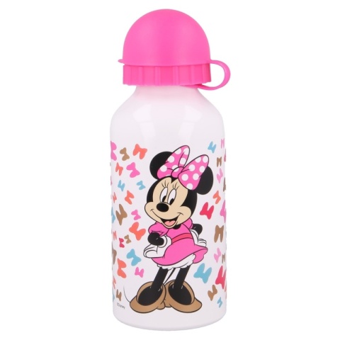 Bidon aluminiowy z ustnikiem na wodę MYSZKA MINNIE 400ml