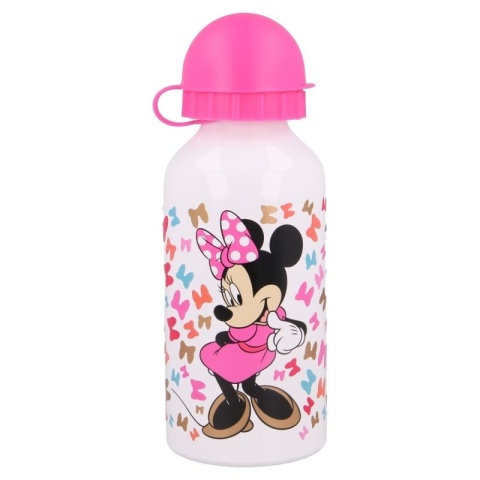 Bidon aluminiowy z ustnikiem na wodę MYSZKA MINNIE 400ml