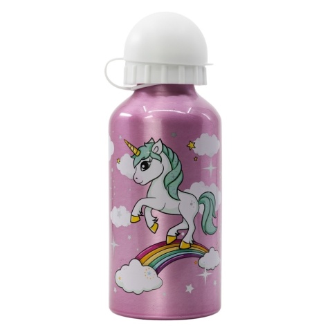Bidon aluminiowy z ustnikiem na wodę UNICORN JEDNOROŻEC 400 ml