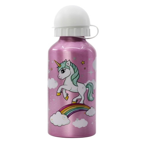Bidon aluminiowy z ustnikiem na wodę UNICORN JEDNOROŻEC 400 ml