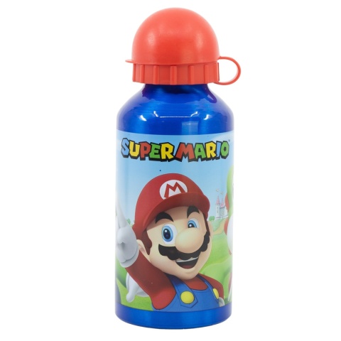 Bidon aluminiowy z ustnikiem na wodę SUPER MARIO 400 ml