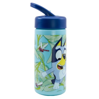 Bidon na wodę butelka ze słomką i ustnikiem pieski Bingo i Bluey 410ml