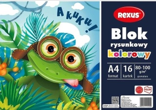 Blok rysunkowy kolorowy A4 16 kartek Rexus