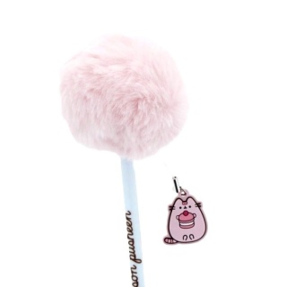 Długopis z pomponem toperem puchata kulka kot kotek PUSHEEN