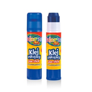 Klej w sztyfcie szkolny COLORINO 8g niebieski znikający
