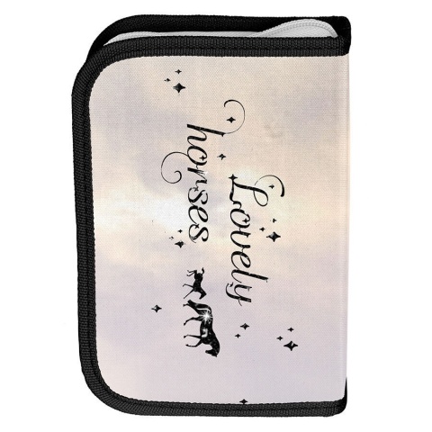 Piórnik do szkoły dla dziewczynki bez wyposażenia rozkładany pojedynczy szkolny Konie