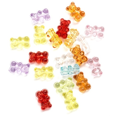 Koraliki do robienia biżuterii bransoletek akrylowe misie jak żelki 20szt