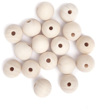 Koraliki drewniane naturalne, kulki 20 mm, 40g