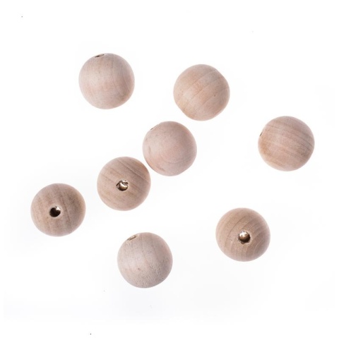 Koraliki drewniane naturalne, kulki 30 mm, 8 szt