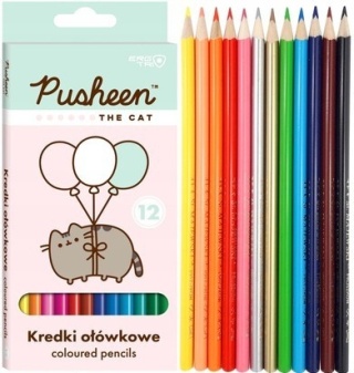 Kredki ołówkowe trójkątne 12 kolorów PUSHEEN