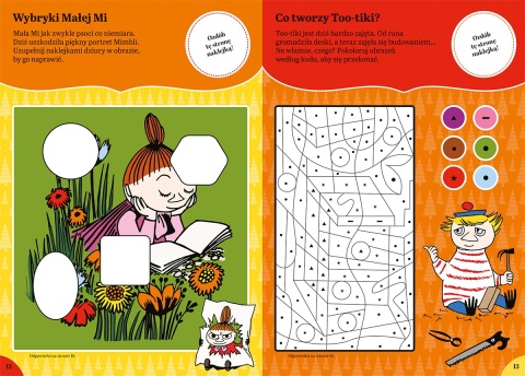 MUMINKI 100 naklejek książka z zadaniami kolorowanka
