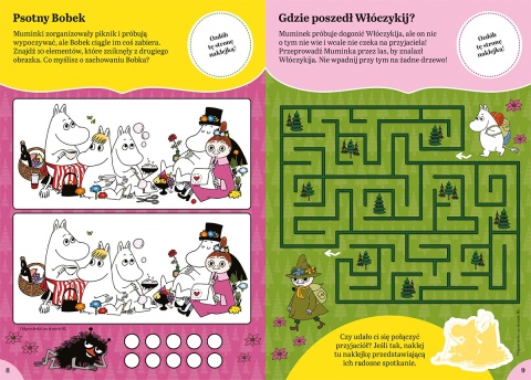 MUMINKI 100 naklejek książka z zadaniami kolorowanka
