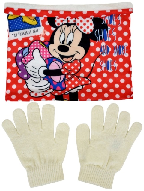 Myszka Minnie komin szalik opaska polar rękawiczki