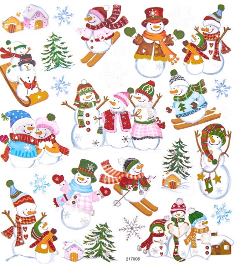 Naklejki zestaw świąteczne zima wesołe bałwanki 24 szt