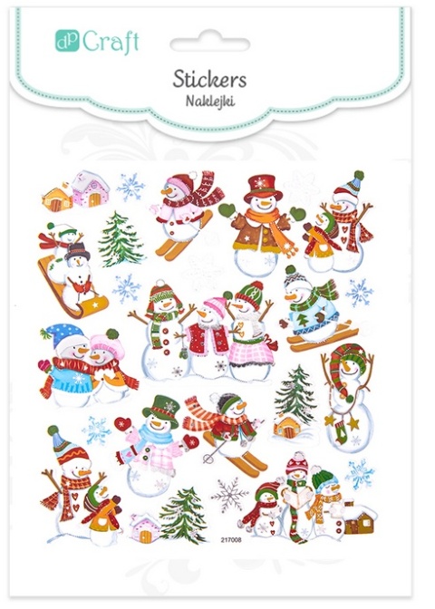 Naklejki zestaw świąteczne zima wesołe bałwanki 24 szt