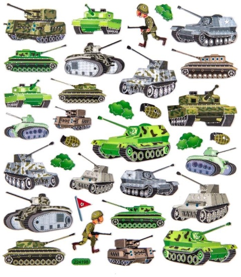Naklejki zestaw wojsko czołgi armia 33 szt