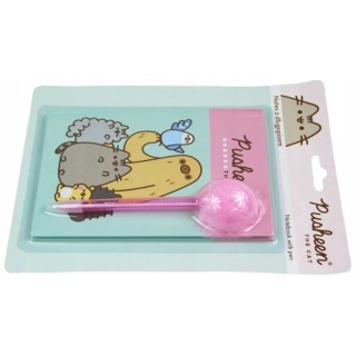 Notatnik notes pamietnik 40k + długopis z pomponem Kot kotek PUSHEEN