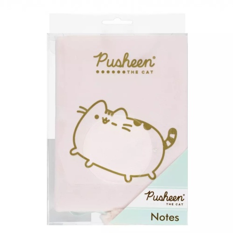 Notatnik pamiętnik pluszowy pastelowy róż kot Pusheen z pomponem Notatnik pamiętnik pluszowy pastelowy róż kot Pusheen z pomponem