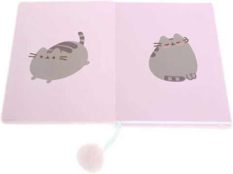 Notatnik pamiętnik pluszowy pastelowy róż kot Pusheen z pomponem Notatnik pamiętnik pluszowy pastelowy róż kot Pusheen z pomponem