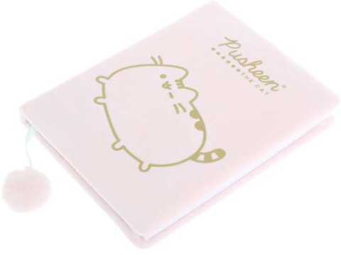 Notatnik pamiętnik pluszowy pastelowy róż kot Pusheen z pomponem Notatnik pamiętnik pluszowy pastelowy róż kot Pusheen z pomponem