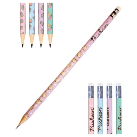 Ołówek z gumką Pusheen St. Majewski HB zestaw 4 szt.