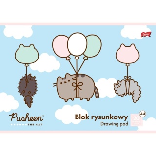 PUSHEEN KOTEK blok rysunkowy A4 20 kartek biały