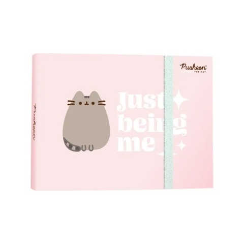 Pamiętnik na spirali z zamknięciem na gumkę notes kot kotek Pusheen