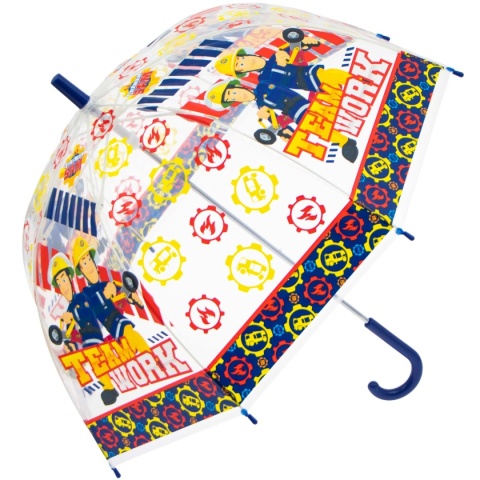 Parasol przezroczysty głęboki Strażak Sam parasolka dla dzieci składana