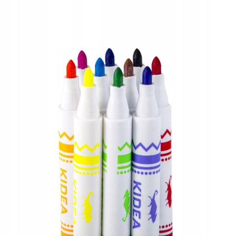 Pisaki ze stempelkami 10 kolorów KIDEA
