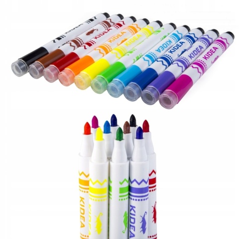 Pisaki ze stempelkami 10 kolorów KIDEA