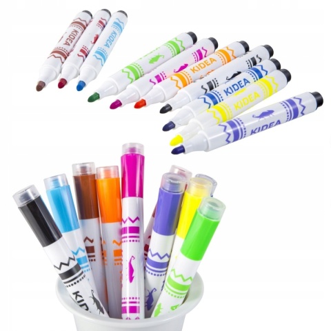 Pisaki ze stempelkami 10 kolorów KIDEA