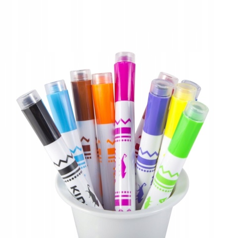 Pisaki ze stempelkami 10 kolorów KIDEA