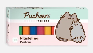 Plastelina szkolna okrągła 12 kolorów kot PUSHEEN