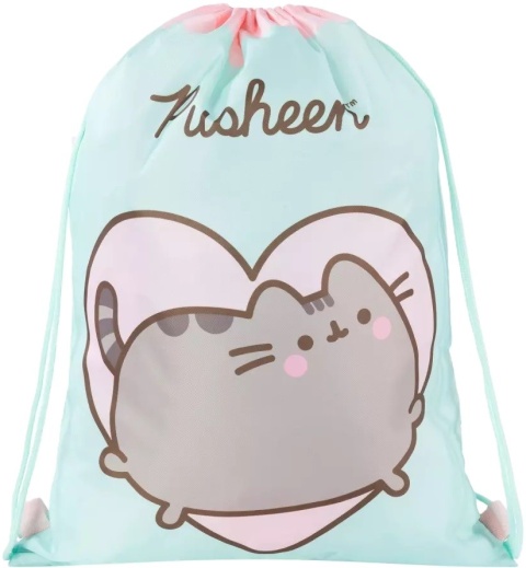 Plecak worek na buty kapcie kot kotek PUSHEEN mint Plecak worek na buty kapcie kot kotek PUSHEEN mint