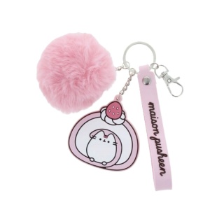 Pusheen kot kotek brelok breloczek zawieszka pluszowy pompon