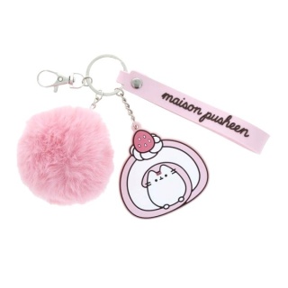 Pusheen kot kotek brelok breloczek zawieszka pluszowy pompon