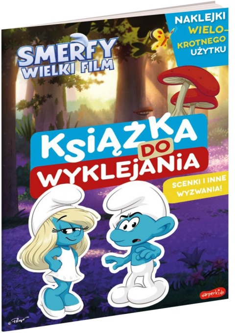 SMERFY książka do wyklejania naklejki wielorazowego użytku