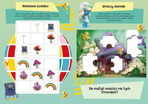 SMERFY książka do wyklejania naklejki wielorazowego użytku