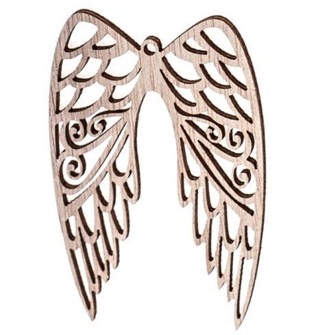 Skrzydła drewniane ażurowe kształty z drewna, 9 cm, 6 szt