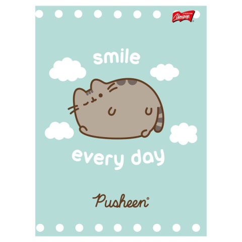Zeszyt A5 kot PUSHEEN 32 k 3 trzy linia kolorowa kolorowa komplet 4 szt