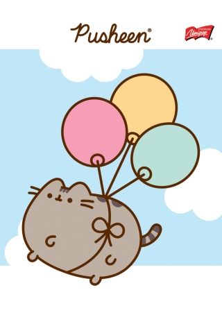 Zeszyt A5 kot PUSHEEN baloniki 3 kotki 32 k trzy linia kolorowa 1 szt