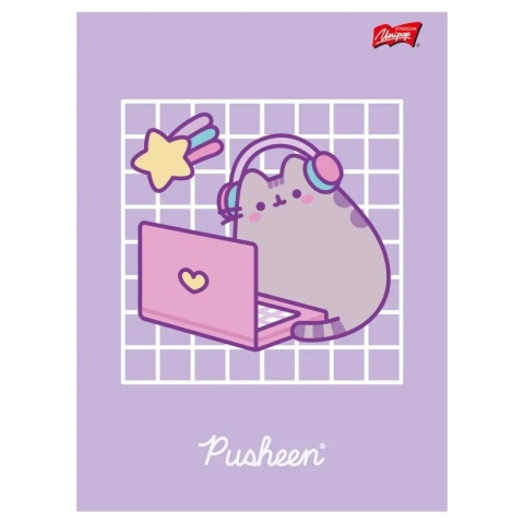Zeszyt w kratkę A5 Pusheen kotek czarny mix wzorów 60 kartek mix 1 szt