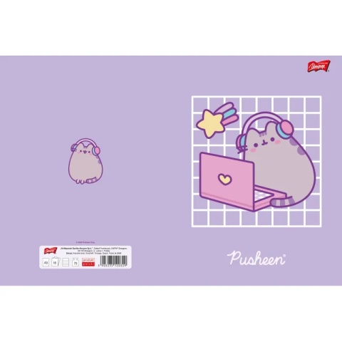 Zeszyt w kratkę A5 Pusheen kotek czarny mix wzorów 60 kartek mix 1 szt