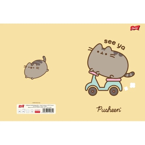 Zeszyt w kratkę A5 Pusheen kotek czarny mix wzorów 60 kartek mix 1 szt