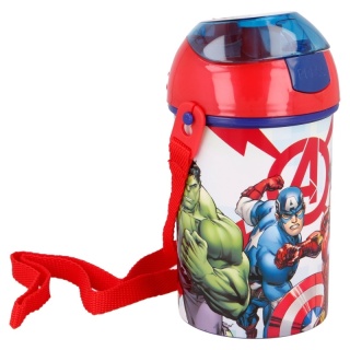 Bidon na wodę ze słomką i ustnikiem AVENGERS HULK pasek 450ml